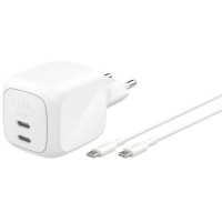 Зарядний пристрій мережевий Belkin 67Вт 2хUSB-С GAN PD PPS, кабель USB-С > USB-C, 2м, білий