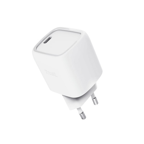 Зарядний пристрій мережевий Trust Maxo 30Вт, GaN, USB-C, PD/PPS, білий