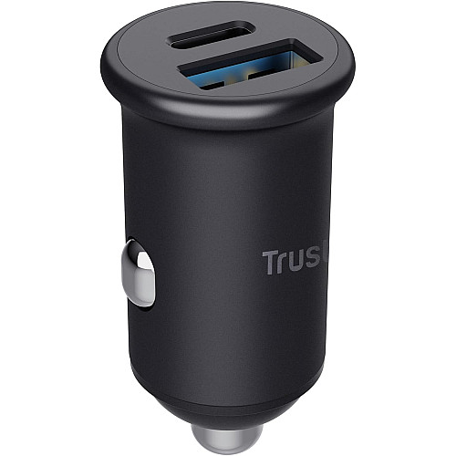 Зарядний пристрій автомобільний Trust 38Вт USB-A/USB-C PD, QC, чорний