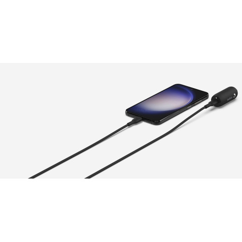 Зарядний пристрій автомобільний Belkin 30Вт USB-C PD PPS, кабель USB-C > USB-C, 1м, чорний