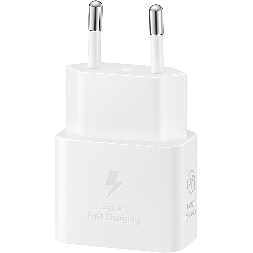 Зарядний пристрій мережевий Samsung 25Вт USB-С, кабель USB-C > USB-C, 1м, білий