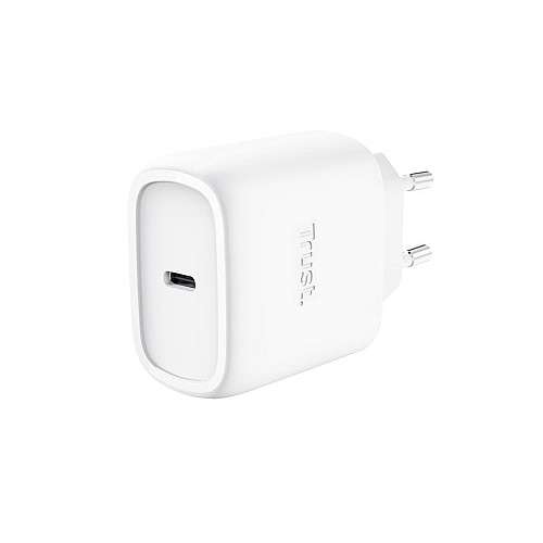 Зарядний пристрій мережевий Trust Maxo 45Вт, GaN, USB-C PD/PPS, білий