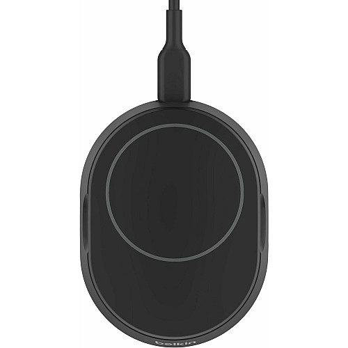 Зарядний пристрій бездротовий Belkin 15Вт Magnetic Stand Qi2, адаптер 20Вт USB-C, чорний