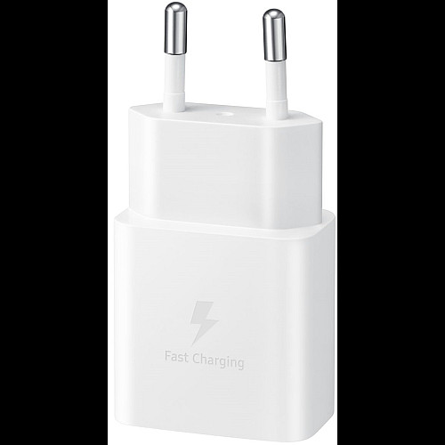 Зарядний пристрій мережевий Samsung 15Вт USB-С, кабель USB-C > USB-C, 1м, білий