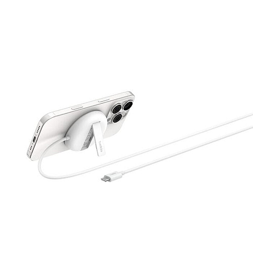 Зарядний пристрій бездротовий Belkin UltraCharge Magnetic Kickstand 15Вт, білий