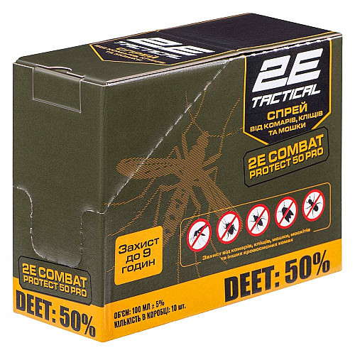Спрей від комарів, кліщів та мошок 2E Combat Protect 50 Pro, 100 мл