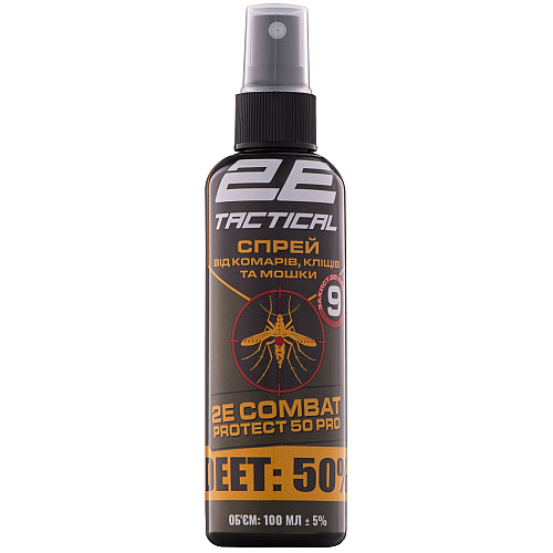 Спрей від комарів, кліщів та мошок 2E Combat Protect 50 Pro, 100 мл