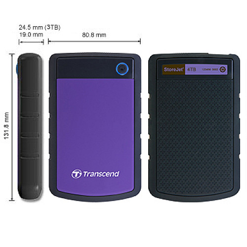 Портативний жорсткий диск Transcend 4TB USB 3.1 StoreJet 25H3 Синій