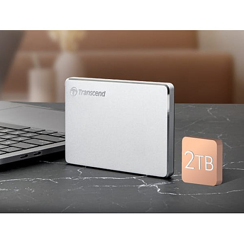 Портативный жесткий диск Transcend 1TB USB 3.1 Type-C StoreJet 25C3S Серебряный