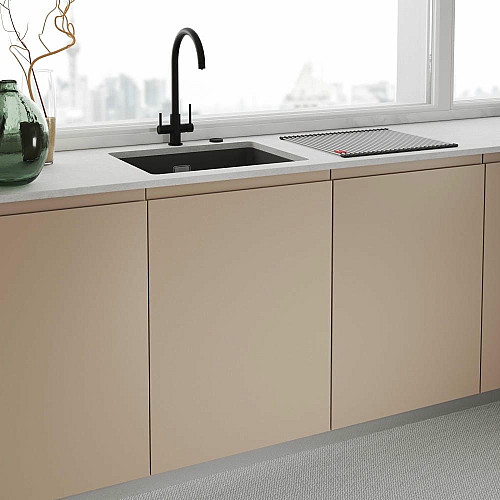 Смеситель для кухни Franke Lina Clear Water, длина излива - 216 мм, поворотный, 1+1 фильтр, черный матовый