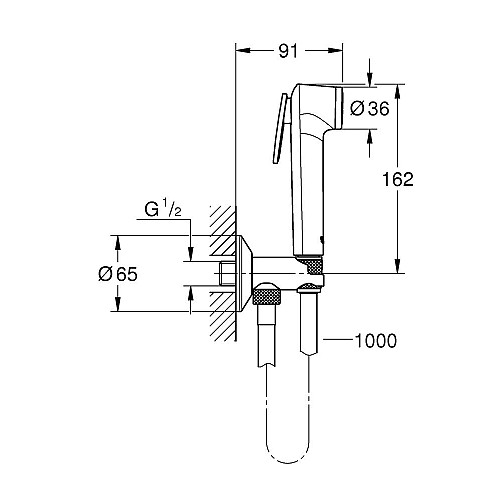 Гігієнічний душ Grohe Tempesta-F Trigger Spray 30 із кутовим вентелем, 1 режим струменю, хром
