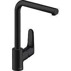 Смеситель для кухни Hansgrohe Focus, длина излива - 237мм, поворотный, 1рычаг, KM280, матовый черный