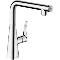 Змішувач для кухні Hansgrohe Metris Select, довж.виливу - 248мм, поворотний, важіль + кнопка, хром