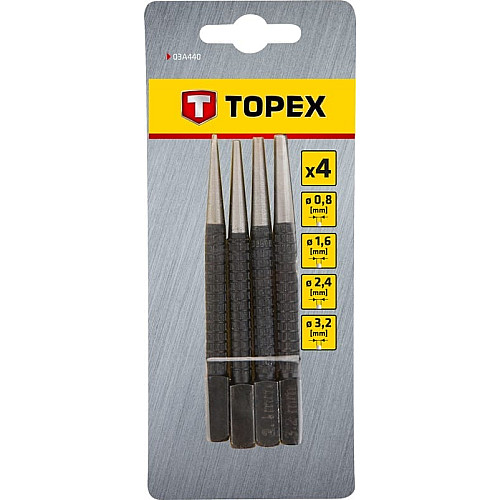 Добійник TOPEX, 0.8-3.2мм, набір 4шт