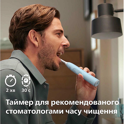 Щетка зубная электр. Philips, Sonicare 6100 Series, 62т. колив/мин, насадок-1, футляр, голубой