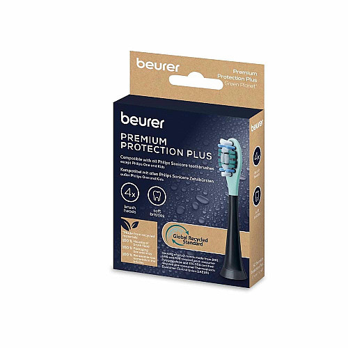 Насадки для зубных щеток Beurer SC 30/50 Premium Protection Plus, для чувствительных десен, 4 шт в комплекте, черные