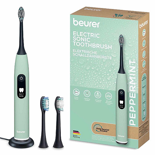 Щетка зубная электр. Beurer, Peppermint GP, 80т. колив/мин, насадок-2, 5 режимов, мятный