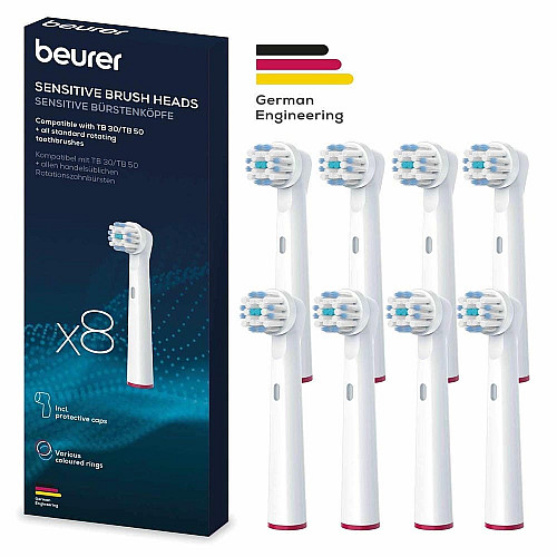 Насадка для зубной щетки Beurer, TB_30/50_S_8, 8 шт в комплекте, белый