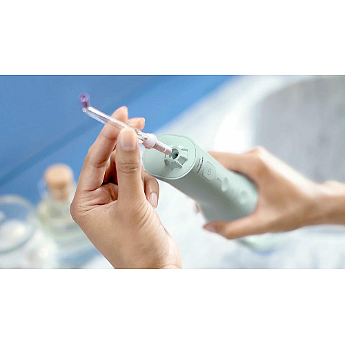 Ирригатор Philips портативный Sonicare Cordless Power Flosser 3000, чехол, 2 насадки, мятный