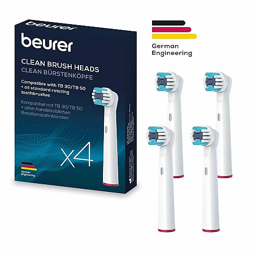 Насадка для зубної щітки Beurer, TB_30/50_C_4, 4 шт в комплекті, білий