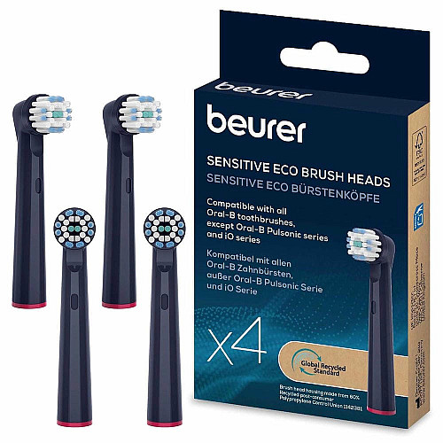 Насадки для зубных щеток Beurer TB 15/30/50 Sensitive GP, деликатная чистка, 4 шт в комплекте, синий