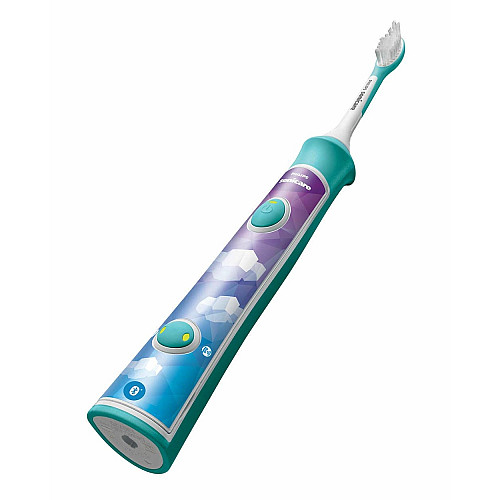 Щетка зубная электр. Philips, Sonicare For Kids, для детей, 62т. колив/мин, насадок-2, Bluetooth, голубой