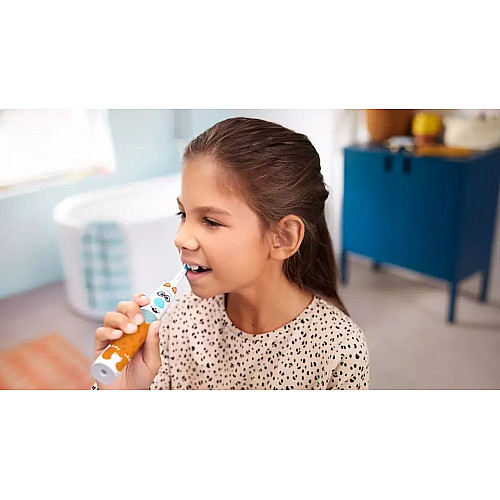 Щетка зубная электр. Philips, Philips Sonicare For Kids, для детей, насадок-1, 2 комплекта наклеек, белый
