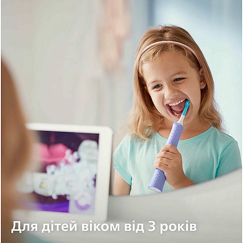 Щетка зубная электр. Philips, Sonicare For Kids, 62т. колив/мин, насадок-2, фиолетовый