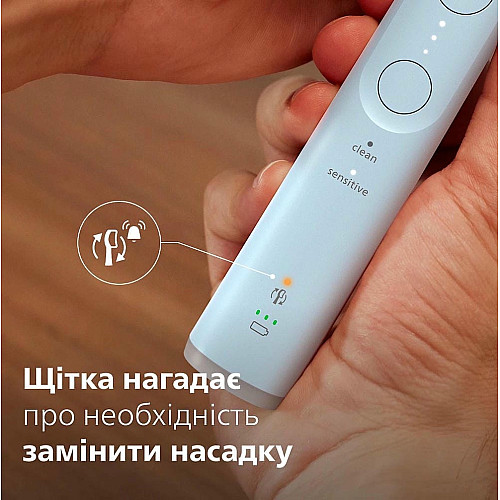 Щетка зубная электр. Philips, Sonicare 6100 Series, 62т. колив/мин, насадок-1, футляр, голубой