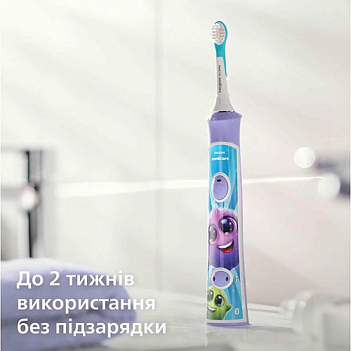 Щетка зубная электр. Philips, Sonicare For Kids, 62т. колив/мин, насадок-2, фиолетовый