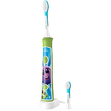 Щітка зубна електр. Philips, Sonicare For Kids, 62т. колив/хв, насадок-2, світло-зелений