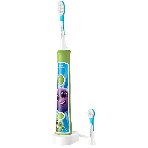 Щетка зубная электр. Philips, Sonicare For Kids, 62т. колив/мин, насадок-2, светло-зеленый