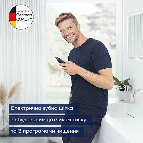 Щетка зубная электр. Beurer, насадок-1, 3 программы чистки, футляр, черный