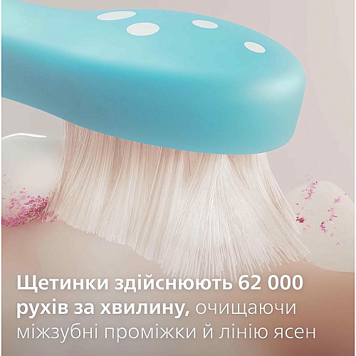 Щетка зубная электр. Philips, Sonicare For Kids, 62т. колив/мин, насадок-2, фиолетовый