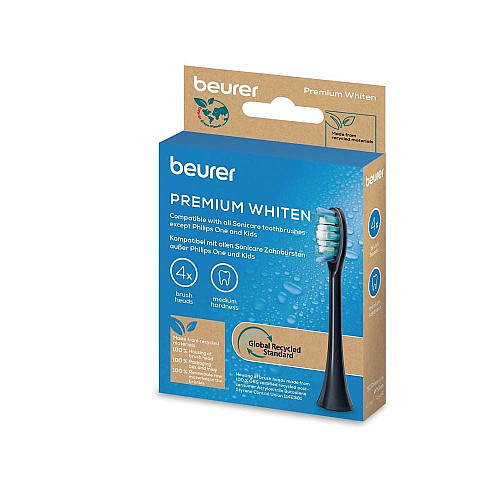 Насадки для зубных щеток Beurer SC 30/50 Premium Whiten, отбеливание, 4 шт в комплекте, черные