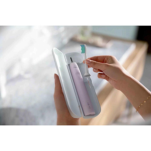 Щетка зубная электр. Philips, Sonicare Gemini 3100, 31т. колив/мин, насадок-1, футляр, розовый
