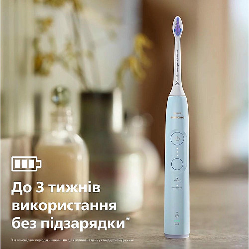 Щетка зубная электр. Philips, Sonicare 6100 Series, 62т. колив/мин, насадок-1, футляр, голубой