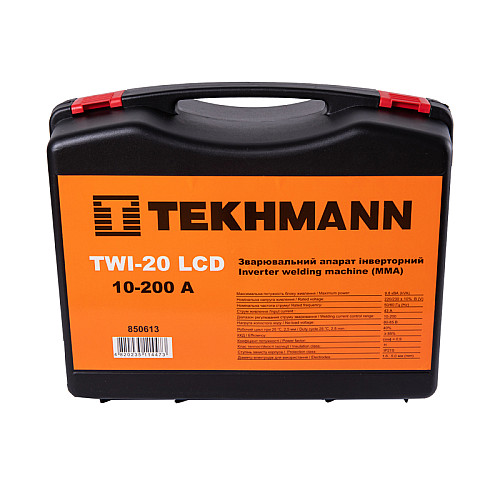 Зварювальний апарат інверторний Tekhmann TWI-20 LCD 200А 9.8кВт 220-230В Hot start 3.5кг