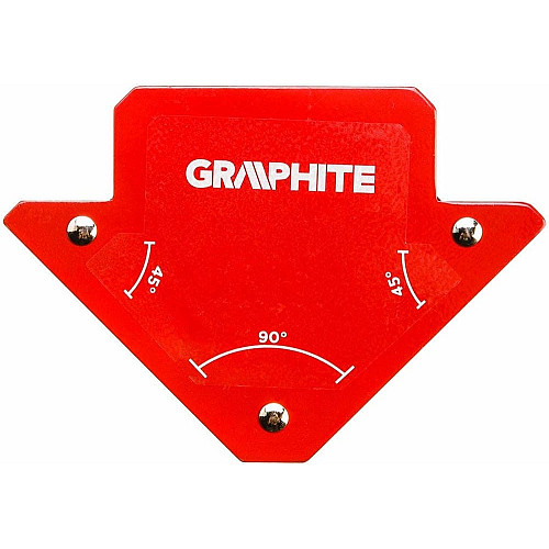 Угольник сварочный GRAPHITE 56H901 магнитный 82x120x13мм макс.грузоподъемность угол 45/90° 11.4кг