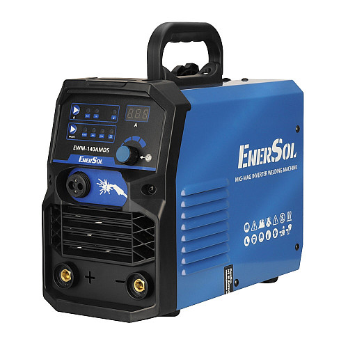 Сварочный инверторный полуавтомат EnerSol EWM-140AMDS (проволока до 1мм + электрод до 4мм) 20-140А 6.1кВт 160-260В 7кг