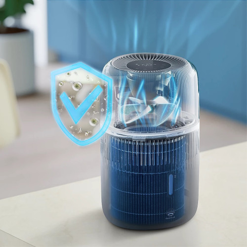 Зволожувач повітря Philips традиційне зволоження Series 5001, 56м2, 4.5л, 400мл/г, електр. кер-ння, режим сну, нічник, темно-синій