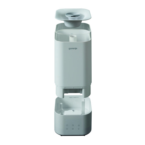 Зволожувач повітря Gorenje H50W 5 л, 20 м2, ультразвуковий, верхня затока, LED дисплей, автовідключення, аромакапсула, холодна пара, білий