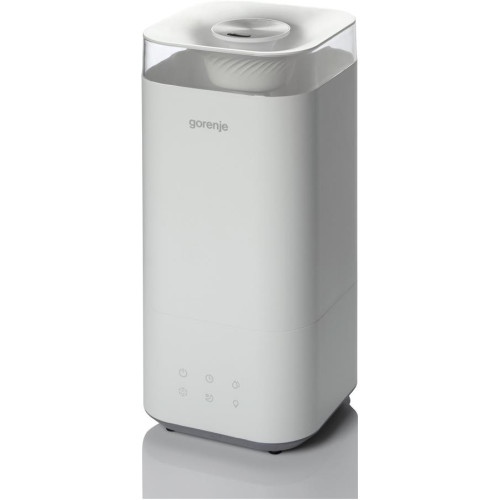 Зволожувач повітря Gorenje H50W 5 л, 20 м2, ультразвуковий, верхня затока, LED дисплей, автовідключення, аромакапсула, холодна пара, білий