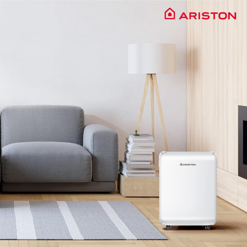 Осушувач повітря Ariston Deos EVO 12, 12л.на добу, 35м.кв , 130м3/год, 210Вт, ел.кер-ня, дисплей, таймер, авто вимк., білий