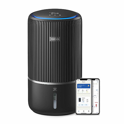Воздухоочиститель Philips 2 в 1 PureProtect Water Series 3400, 78м2, 300м3/час, Nano, НЕРА,пред.,угольный фильтр, Wi-Fi, датчик качества, температ,влажности, темно-серый