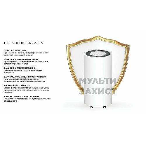 Осушитель воздуха Cooper&Hunter CH-D008WDC-16LDWF, 16л.в сутки, 22м.кв, 140м3/ч, 200Вт, дисплей, эл.кер-ния, Wi-Fi, таймер., белый