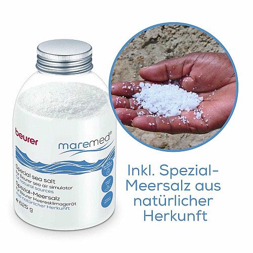 Воздухоочиститель Beurer Maremed, 50м2, 150м3/час, дисплей, 2-грубой очистки+1 водяной, создание морского климата, белый