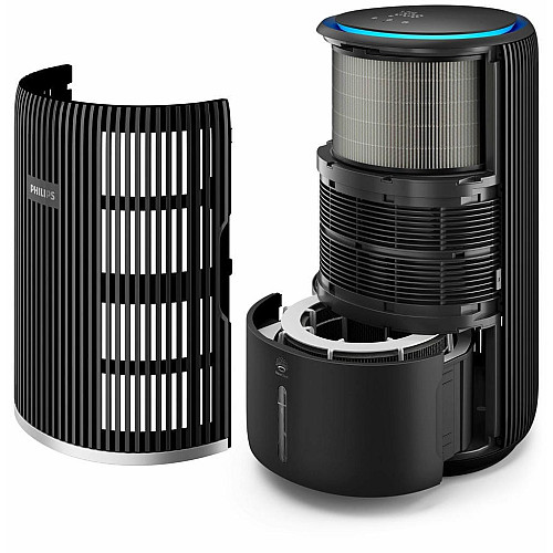 Воздухоочиститель Philips 2 в 1 PureProtect Water Series 3400, 78м2, 300м3/час, Nano, НЕРА,пред.,угольный фильтр, Wi-Fi, датчик качества, температ,влажности, темно-серый