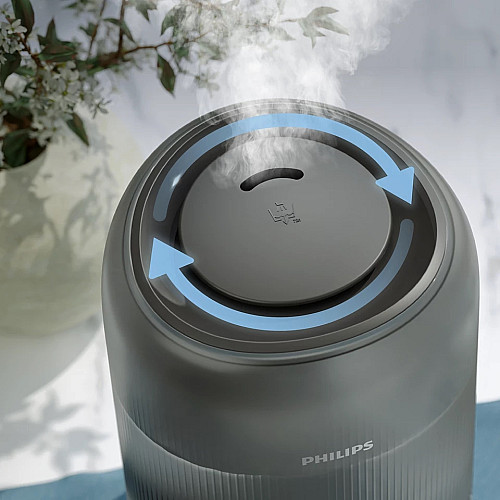 Увлажнитель воздуха Philips традиционное увлажнение Series 1000, 41м2, 3л, 275мл/г, электр. управление, режим сна, ночник, темно-синий