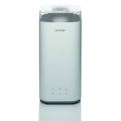 Зволожувач повітря Gorenje H50W 5 л, 20 м2, ультразвуковий, верхня затока, LED дисплей, автовідключення, аромакапсула, холодна пара, білий